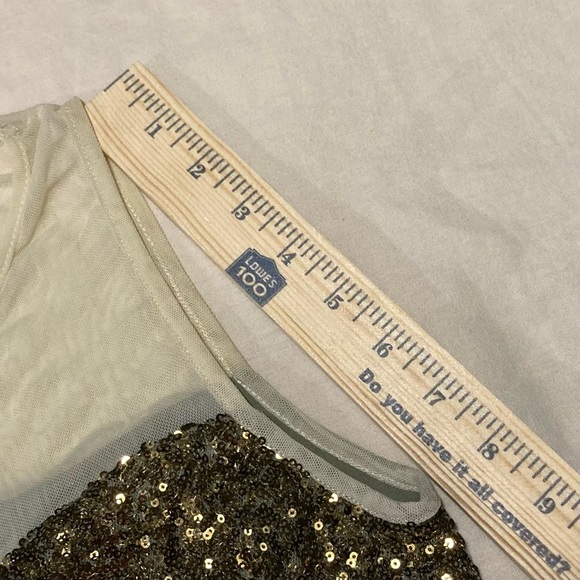 My-Kim Gold Sequin Sleeveless Top with Peplum - Picture 4 of 16